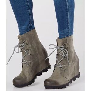Sorel Joan of Arctic Women’s Lace Up Wedge Boot Quarry Size 8.5